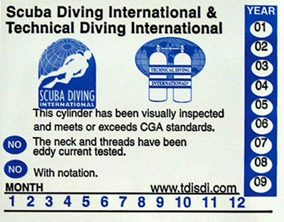 VISUAL CYLINDER INSPECTION  Sticker VIP for Scuba Dive Tank pack of 3 pcs. 